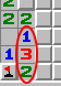 Mønstret 1-2-1, eksempel 6, markeret