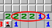 Mønstret 1-2-2-1, eksempel 2, markeret