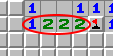 Mønstret 1-2-2-1, eksempel 3, markeret